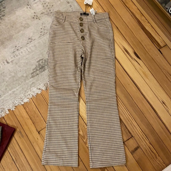 NWT Plaid Button Up Pants - Picture 1 of 4